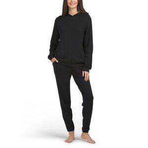 SOFTIES Black 2pc Puredream Long Sleeve Hoodie And Joggers Set